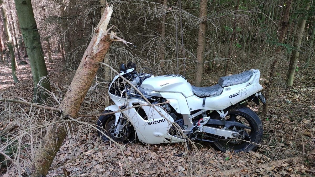 Motorkář na Náchodsku nevybral zatáčku a vjel do lesa. Na místě zemřel
